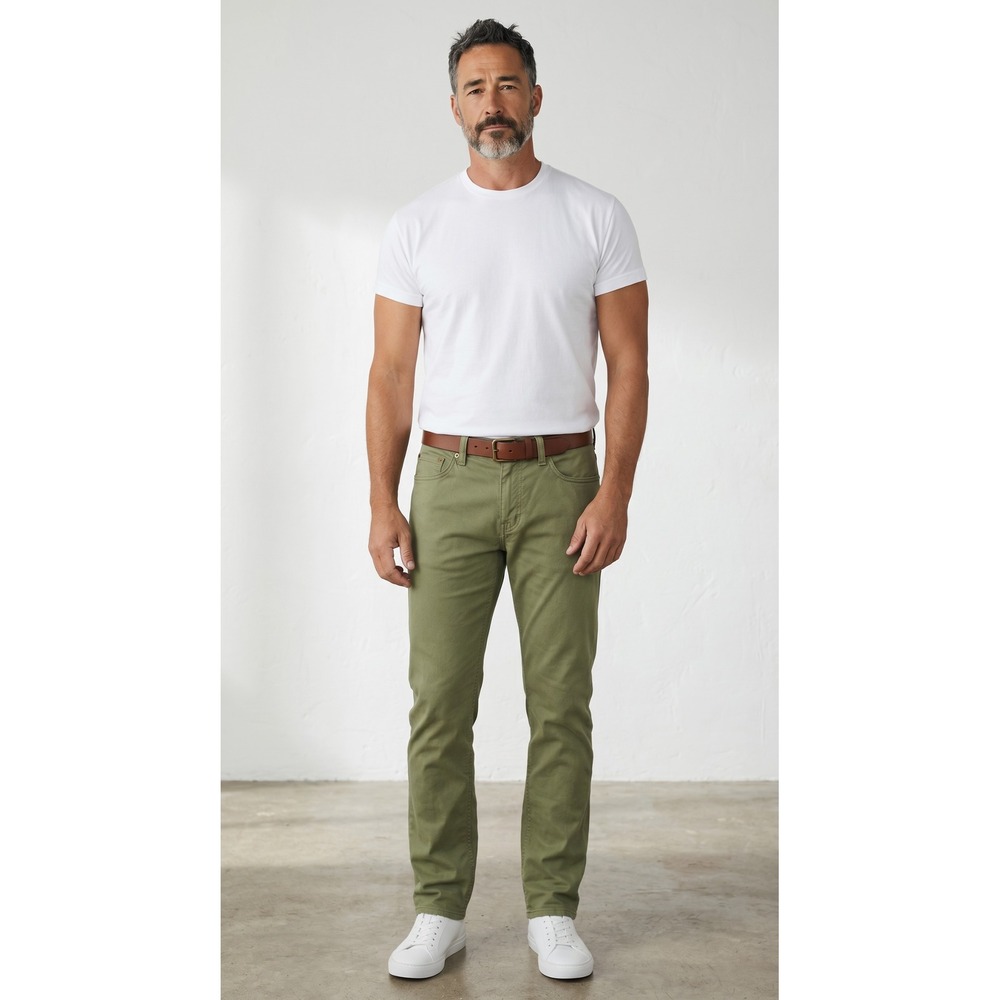 Dockers Alpha‎ Khaki Slim Fit Olive Green Five Pocket Pants Mens 30x32